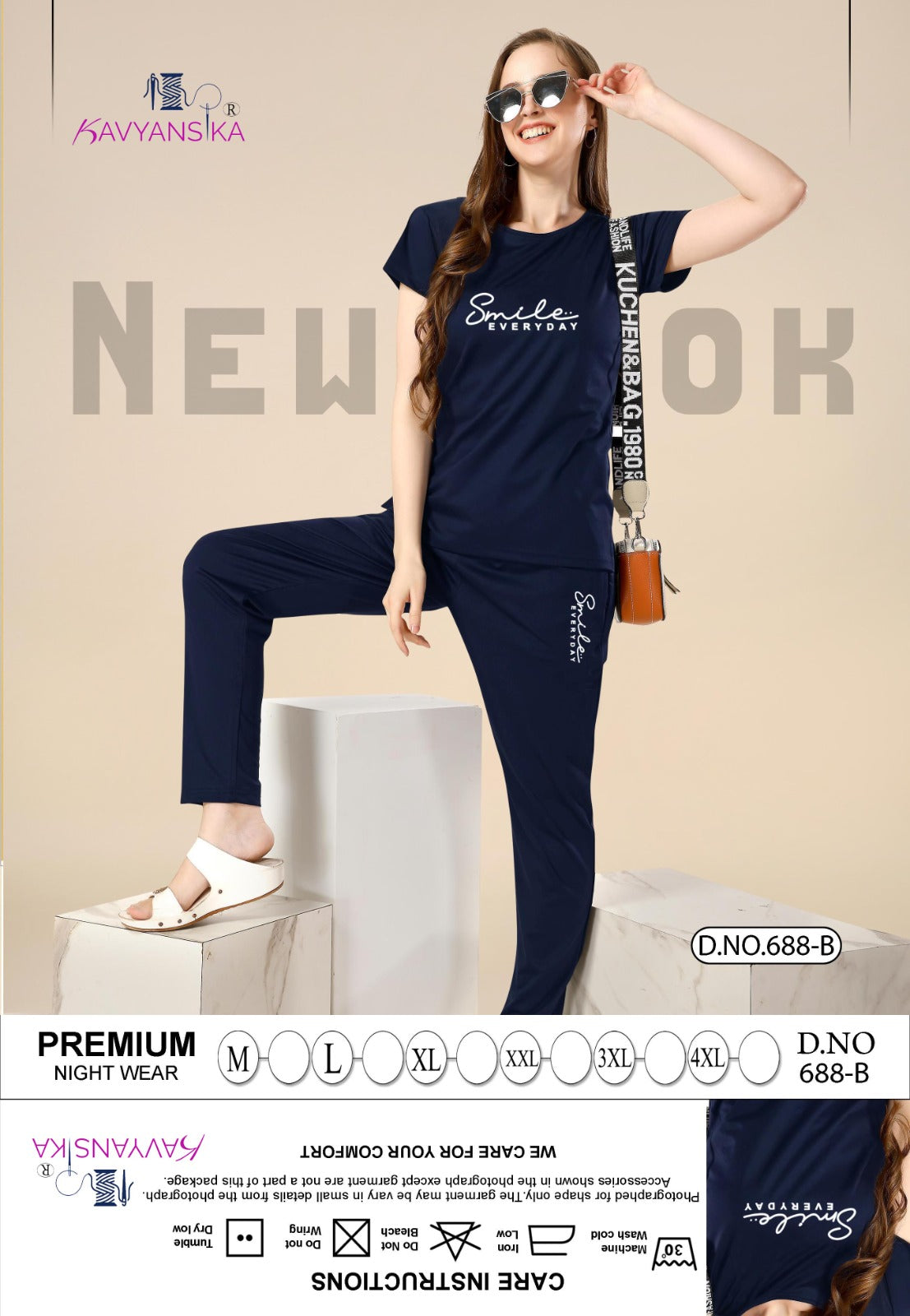 Design 688 Kavyansika Tencil Pyjama Night Suits Wholesaler India