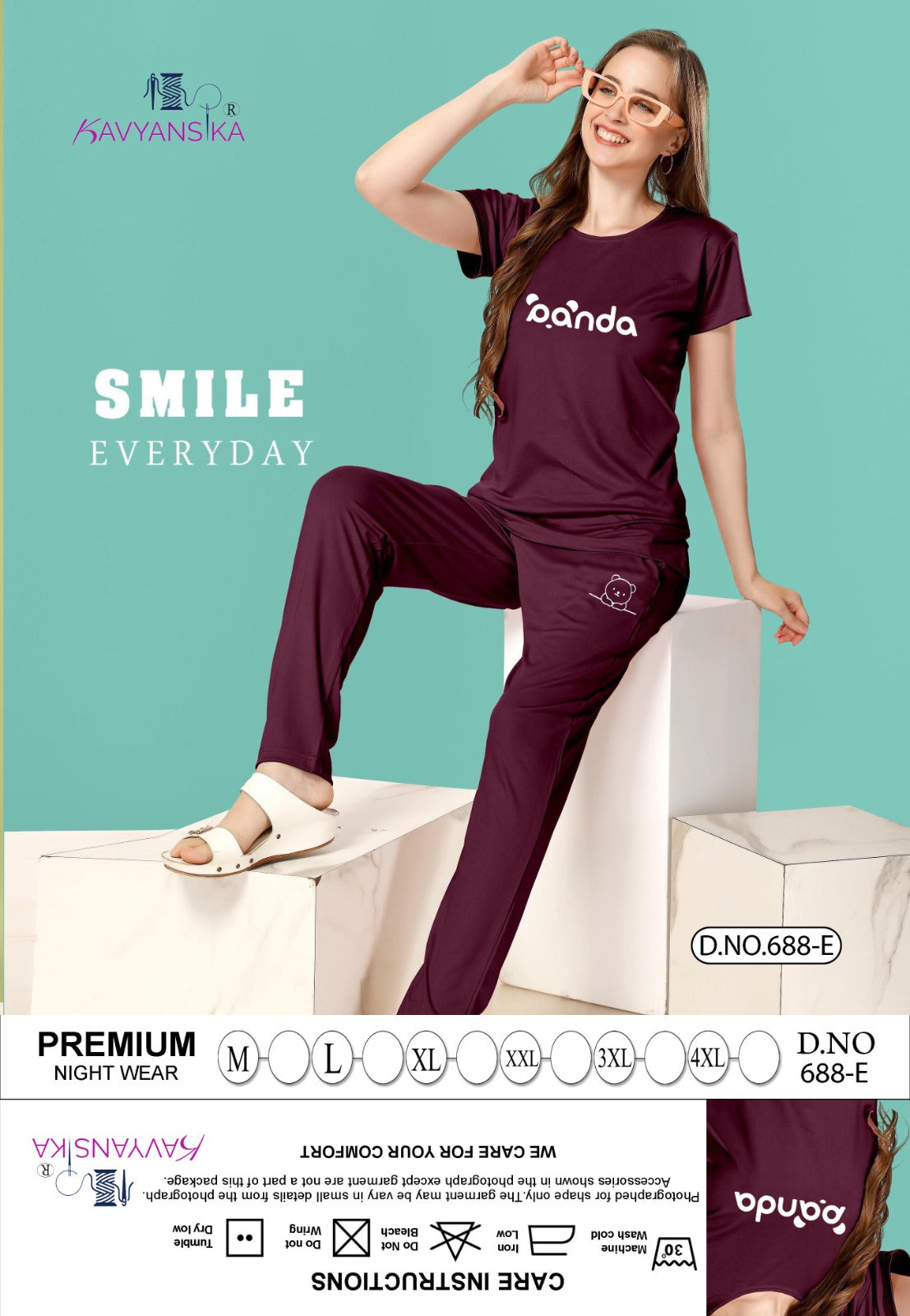 Design 688 Kavyansika Tencil Pyjama Night Suits Wholesaler India