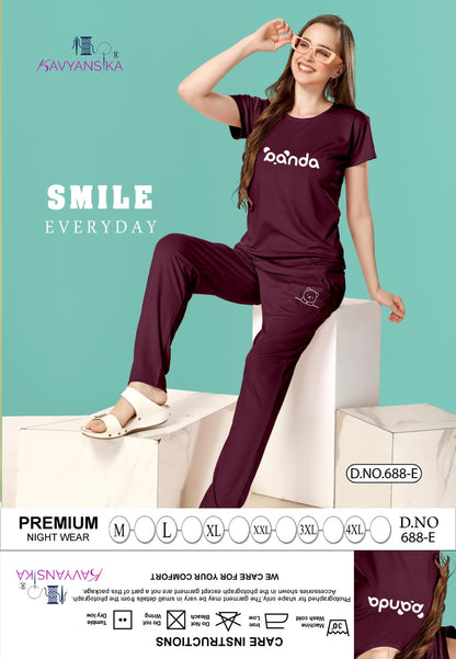Design 688 Kavyansika Tencil Pyjama Night Suits Wholesaler India