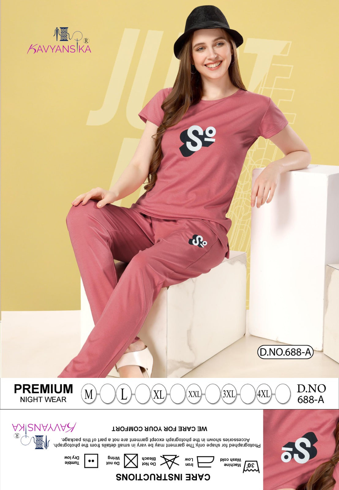 Design 688 Kavyansika Tencil Pyjama Night Suits Wholesaler India