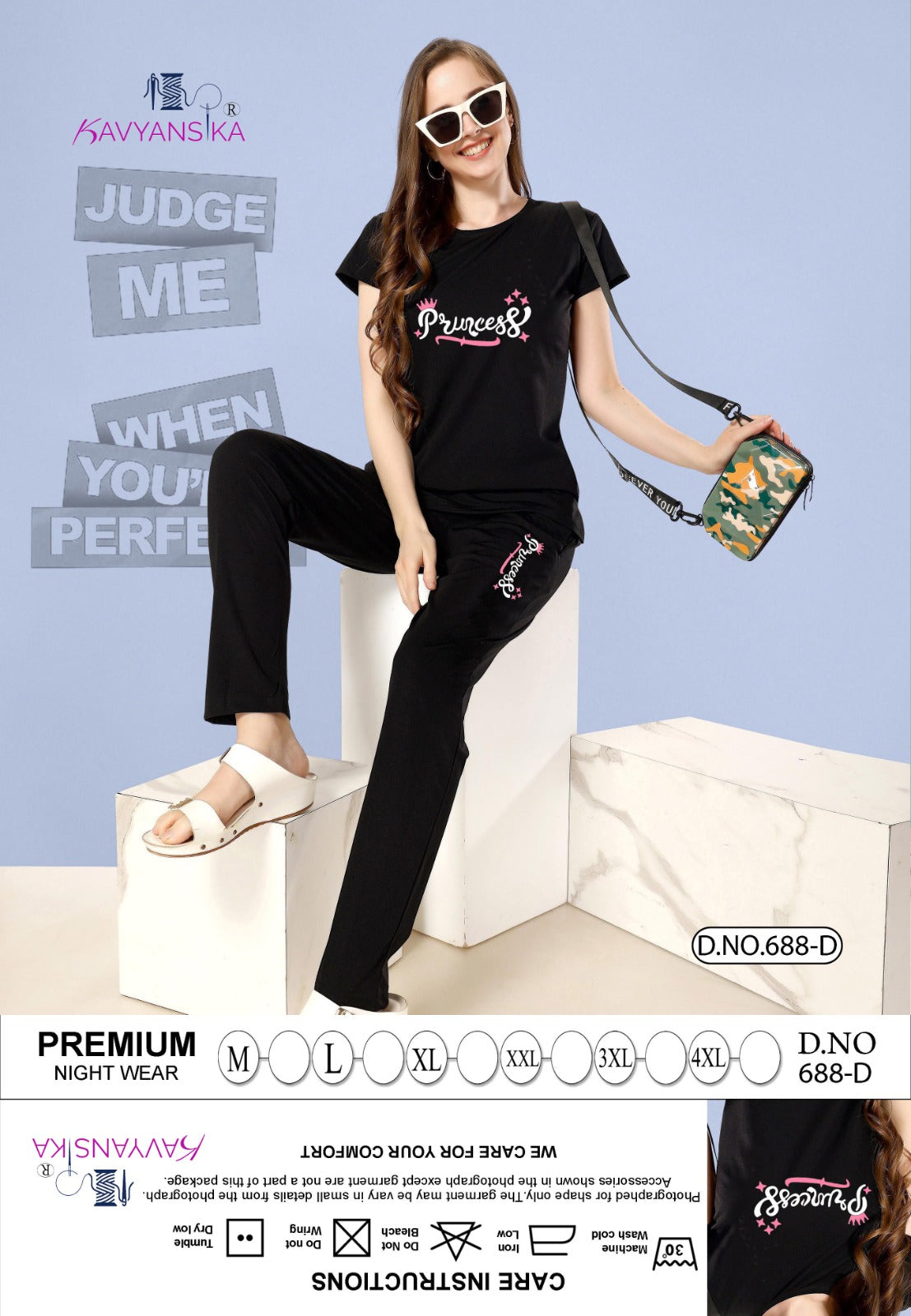 Design 688 Kavyansika Tencil Pyjama Night Suits Wholesaler India