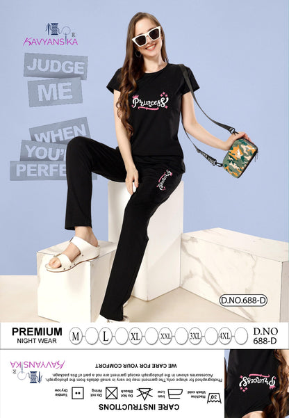 Design 688 Kavyansika Tencil Pyjama Night Suits Wholesaler India