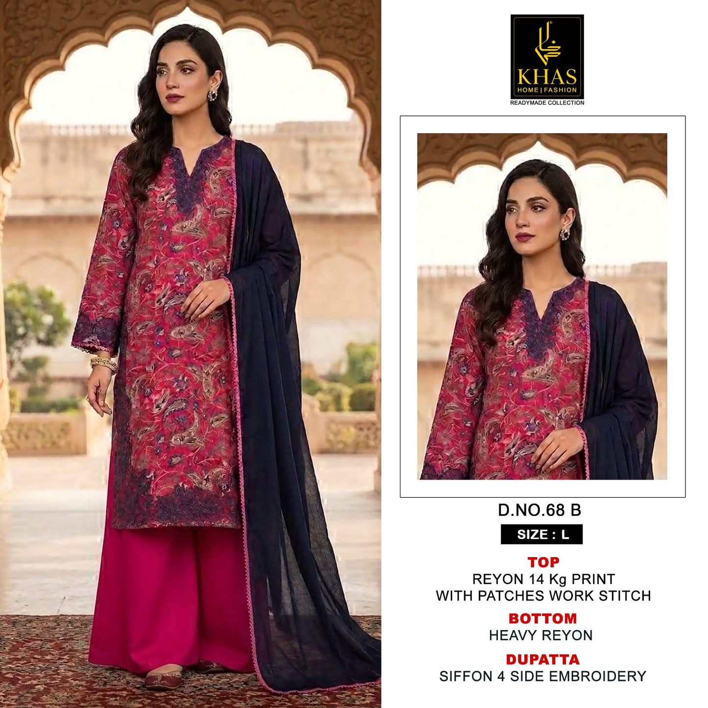 Design 68 Khas Rayon Pakistani Readymade Suits Wholesaler