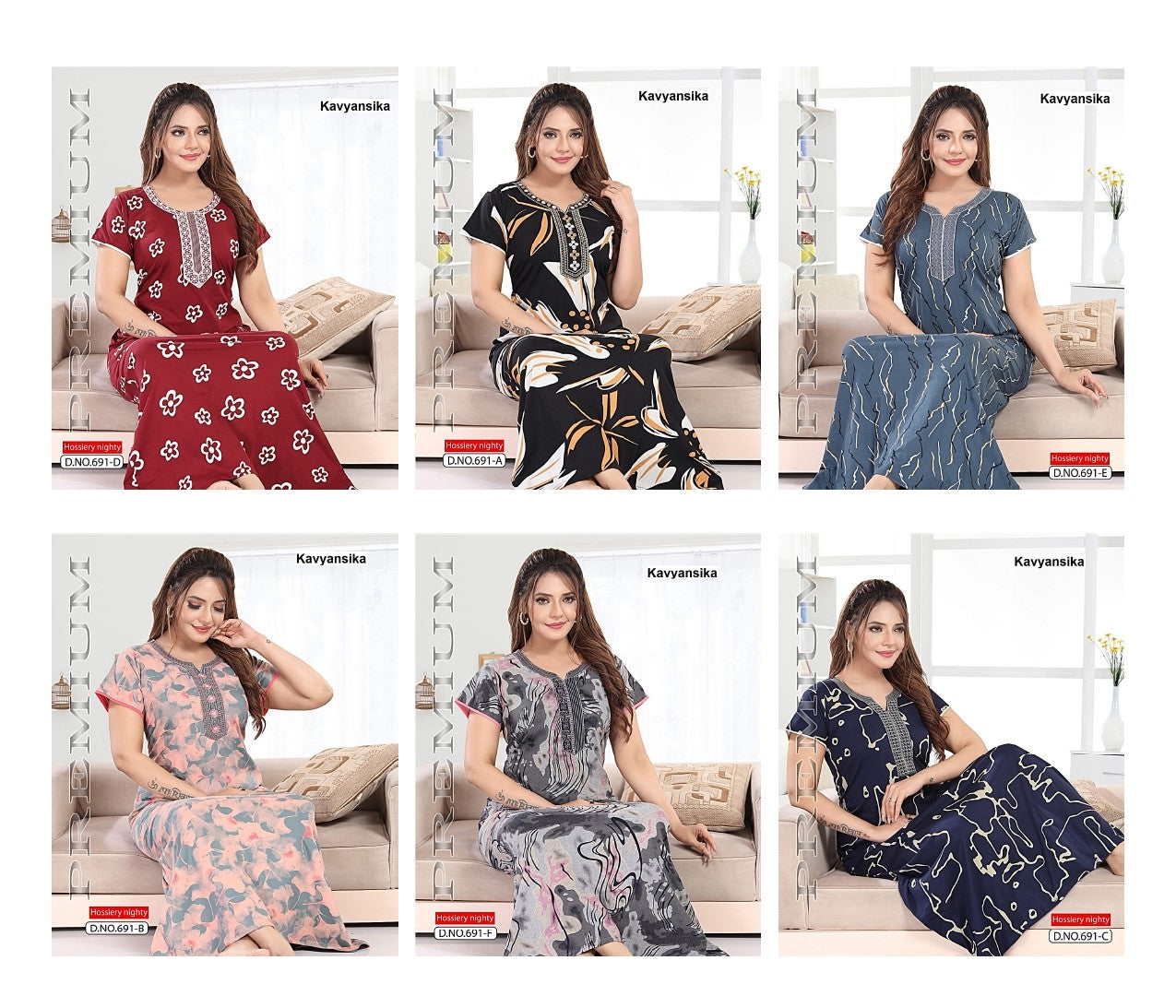 Design 691 Kavyansika Hosiery Night Gowns Wholesale Price