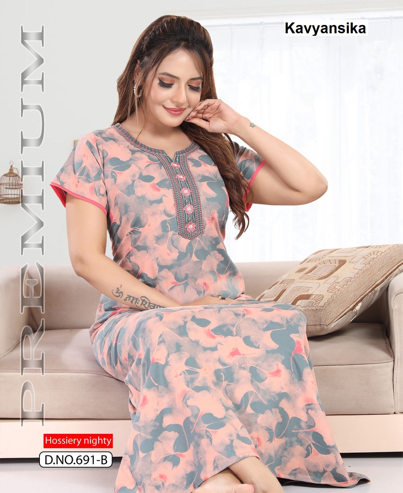 Design 691 Kavyansika Hosiery Night Gowns Wholesale Price