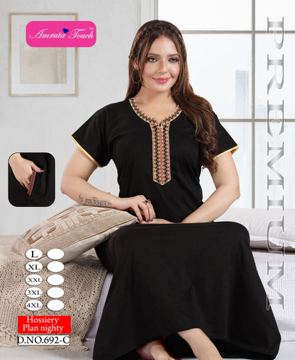 Design 692 Kavyansika Hosiery Night Gowns Wholesaler Ahmedabad