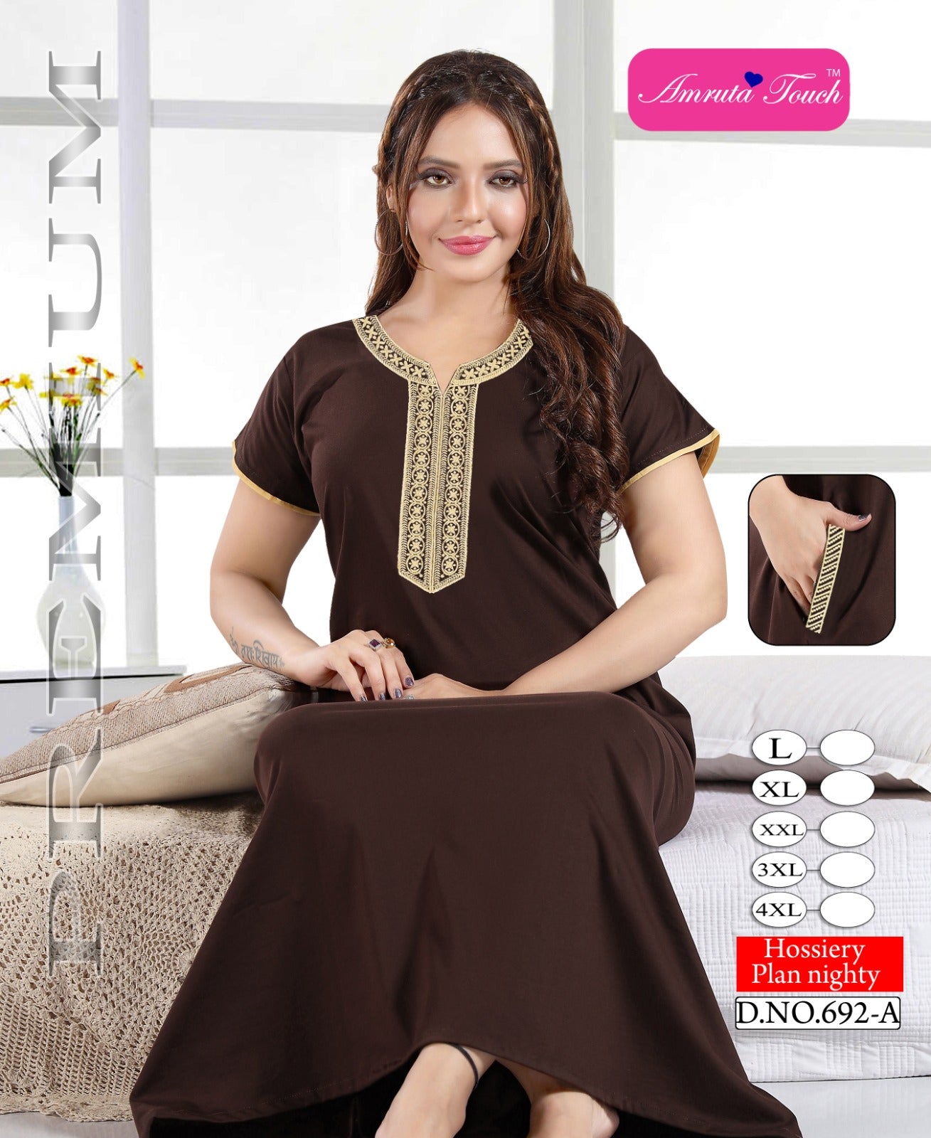 Design 692 Kavyansika Hosiery Night Gowns Wholesaler Ahmedabad