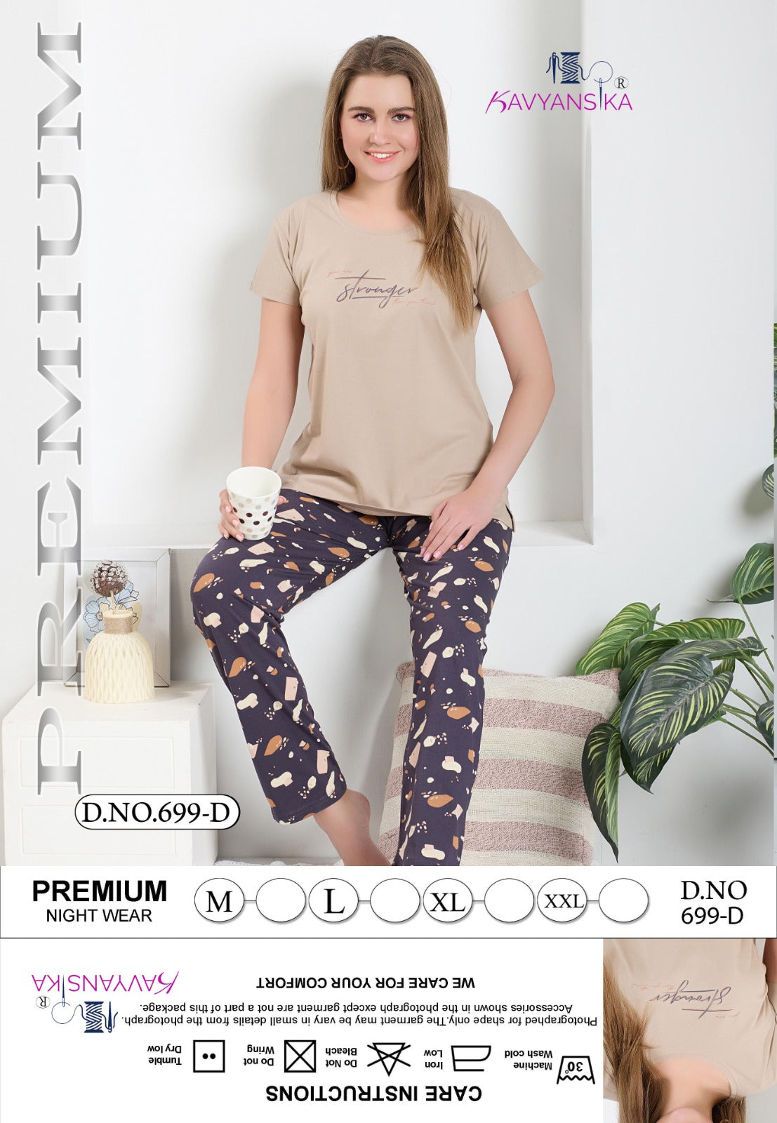 Design 699 Kavyansika Hosiery Pyjama Night Suits Supplier India