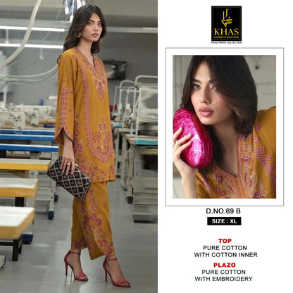 Design 69 Pakistani Khas Pure Cotton Co Ord Set Exporter