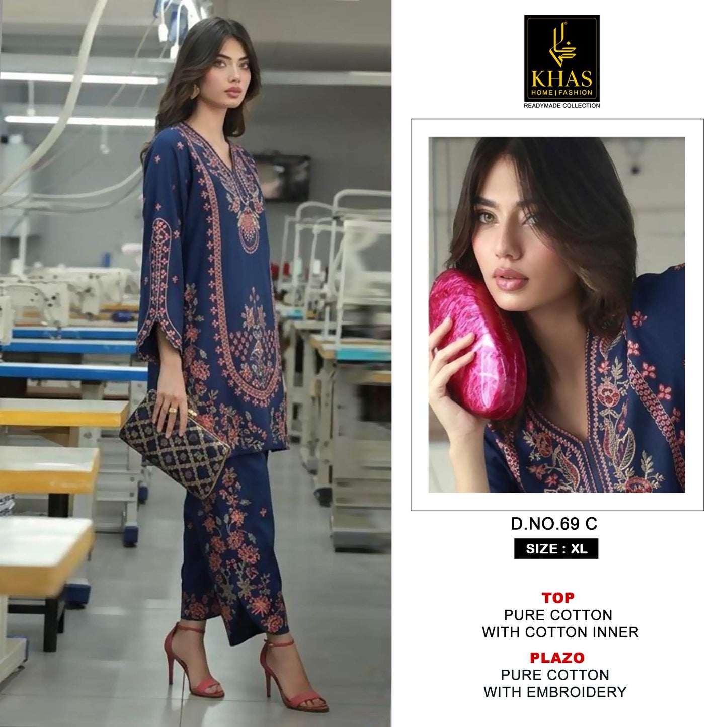 Design 69 Pakistani Khas Pure Cotton Co Ord Set Exporter