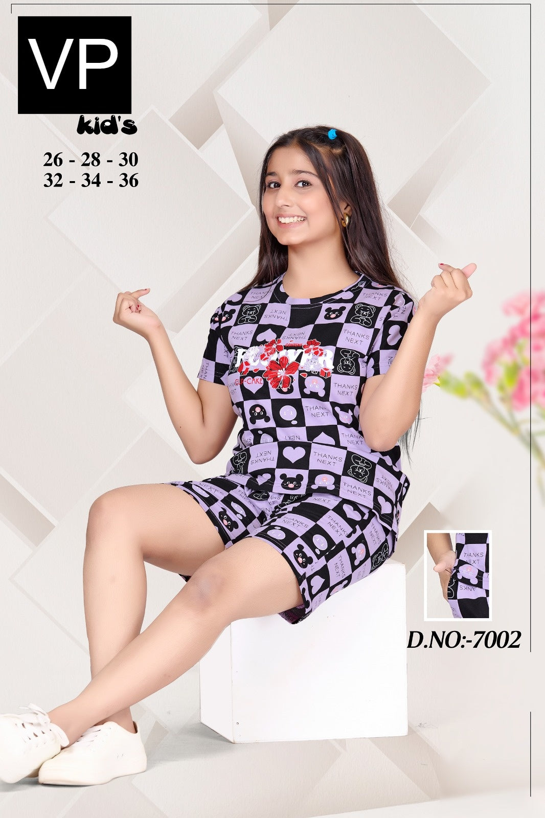 Design 7002 Vp Cotton Girls Shorts Set Manufacturer