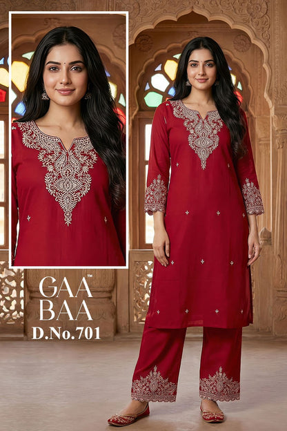 Design 701 Gaabaa Cotton Kurti Pant Set Supplier Gujarat