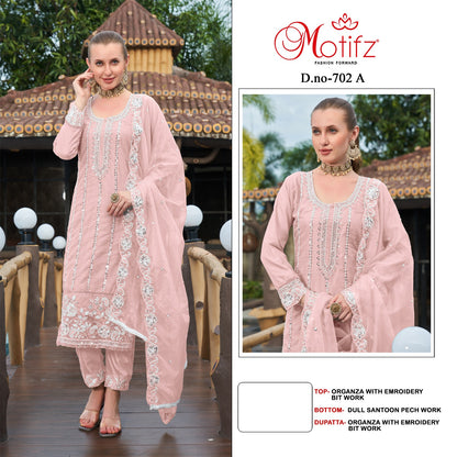 Design 702 Abef Motifz Organza Pakistani Salwar Suits Supplier Ahmedabad