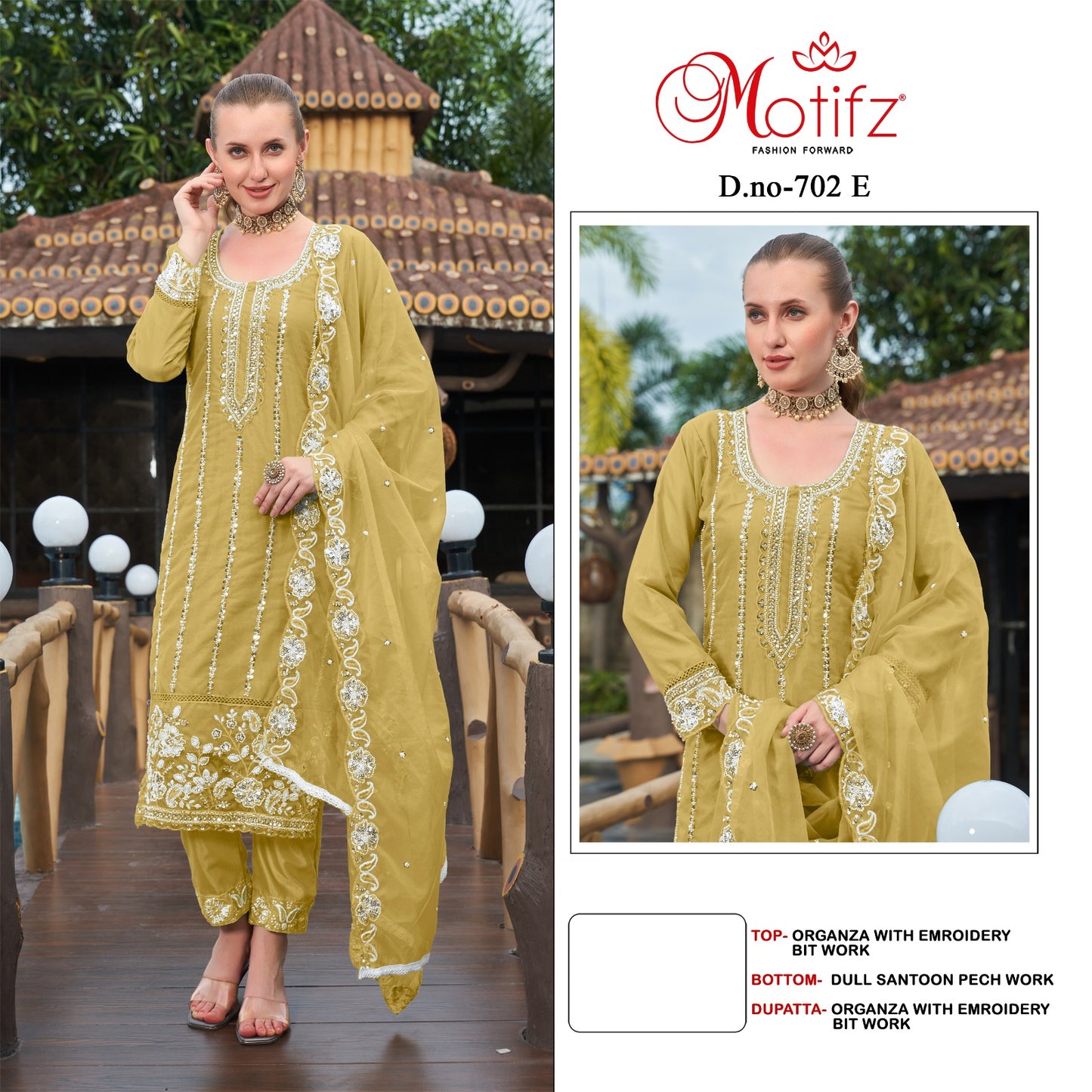 Design 702 Abef Motifz Organza Pakistani Salwar Suits Supplier Ahmedabad