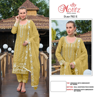 Design 702 Abef Motifz Organza Pakistani Salwar Suits Supplier Ahmedabad