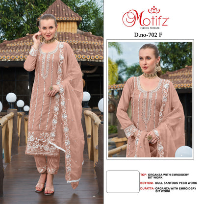 Design 702 Abef Motifz Organza Pakistani Salwar Suits Supplier Ahmedabad