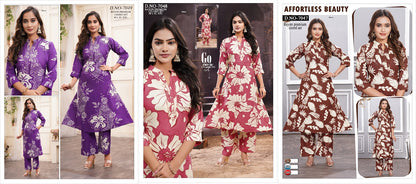 Design 7047-7049 Maira Reyon Co Ord Set Manufacturer India
