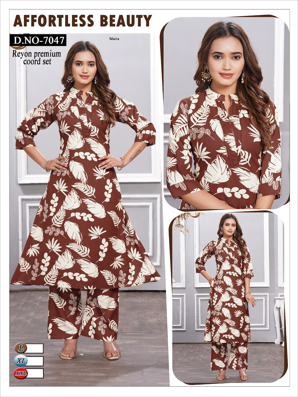 Design 7047-7049 Maira Reyon Co Ord Set Manufacturer India