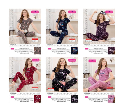 Design 704 Kavyansika Hosiery Cotton Pyjama Night Suits Manufacturer