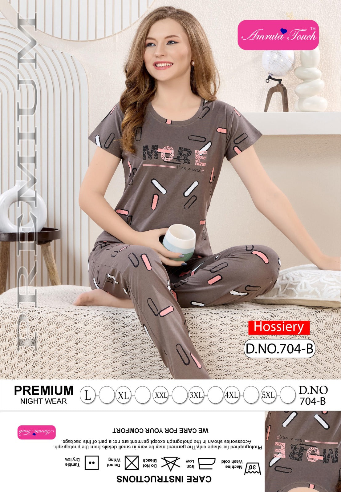 Design 704 Kavyansika Hosiery Cotton Pyjama Night Suits Manufacturer