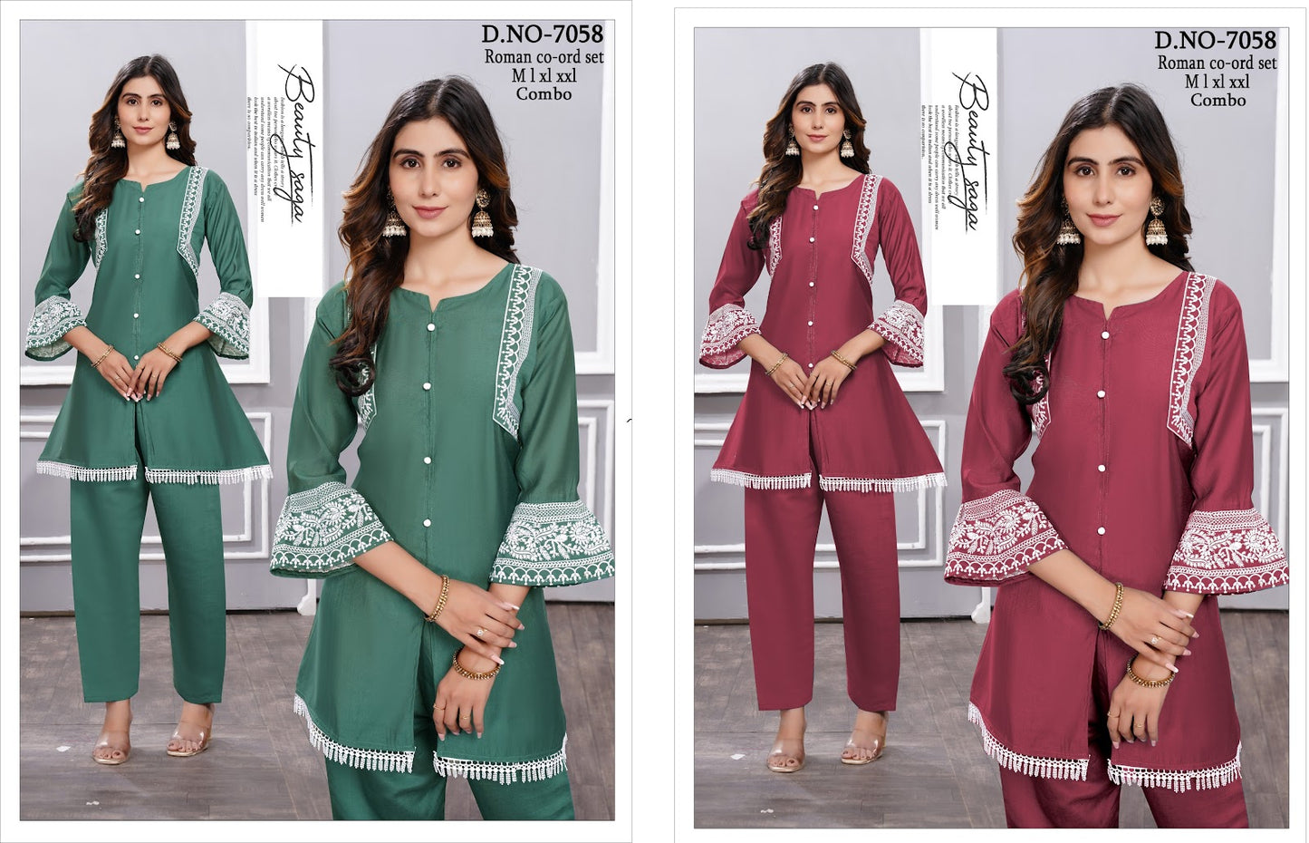 Design 7058 Maira Roman Silk Co Ord Set Manufacturer
