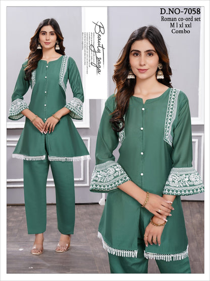 Design 7058 Maira Roman Silk Co Ord Set Manufacturer