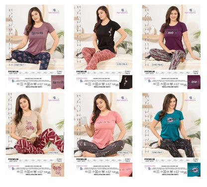 Design 706 Kavyansika Hosiery Pyjama Night Suits Exporter
