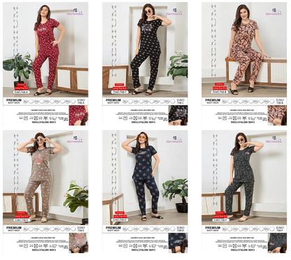 Design 708 Kavyansika Hosiery Pyjama Night Suits Wholesaler
