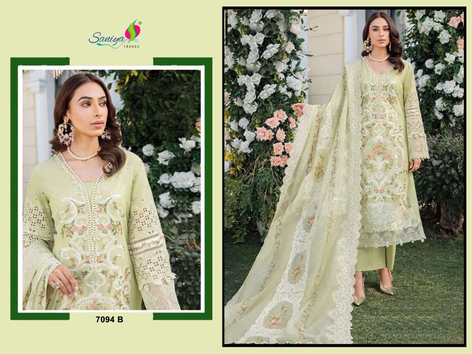 Design 7094 Saniya Trendz Cotton Pakistani Salwar Suits Wholesale