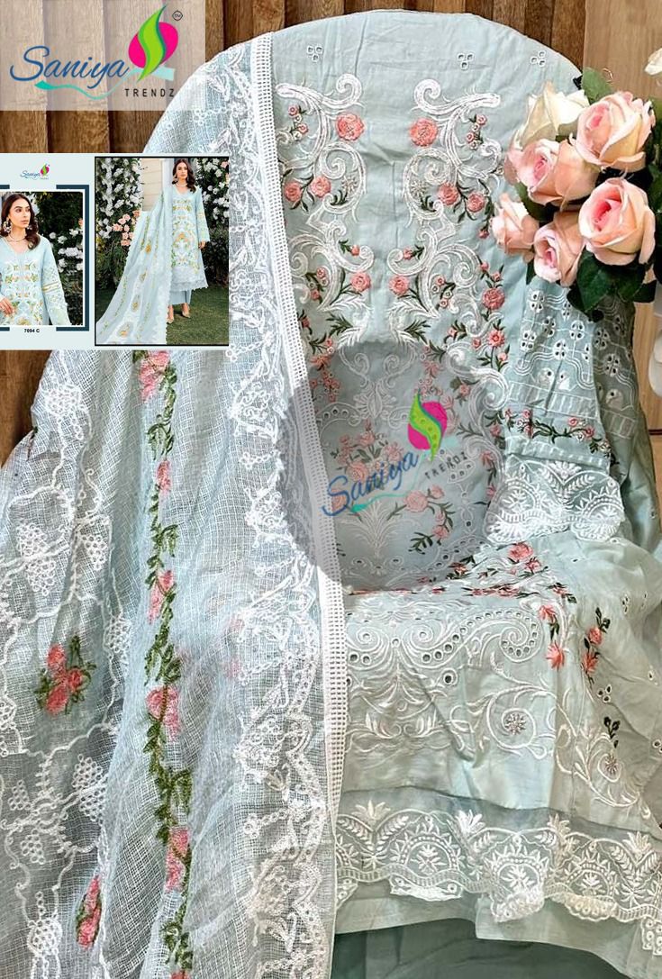 Design 7094 Saniya Trendz Cotton Pakistani Salwar Suits Wholesale