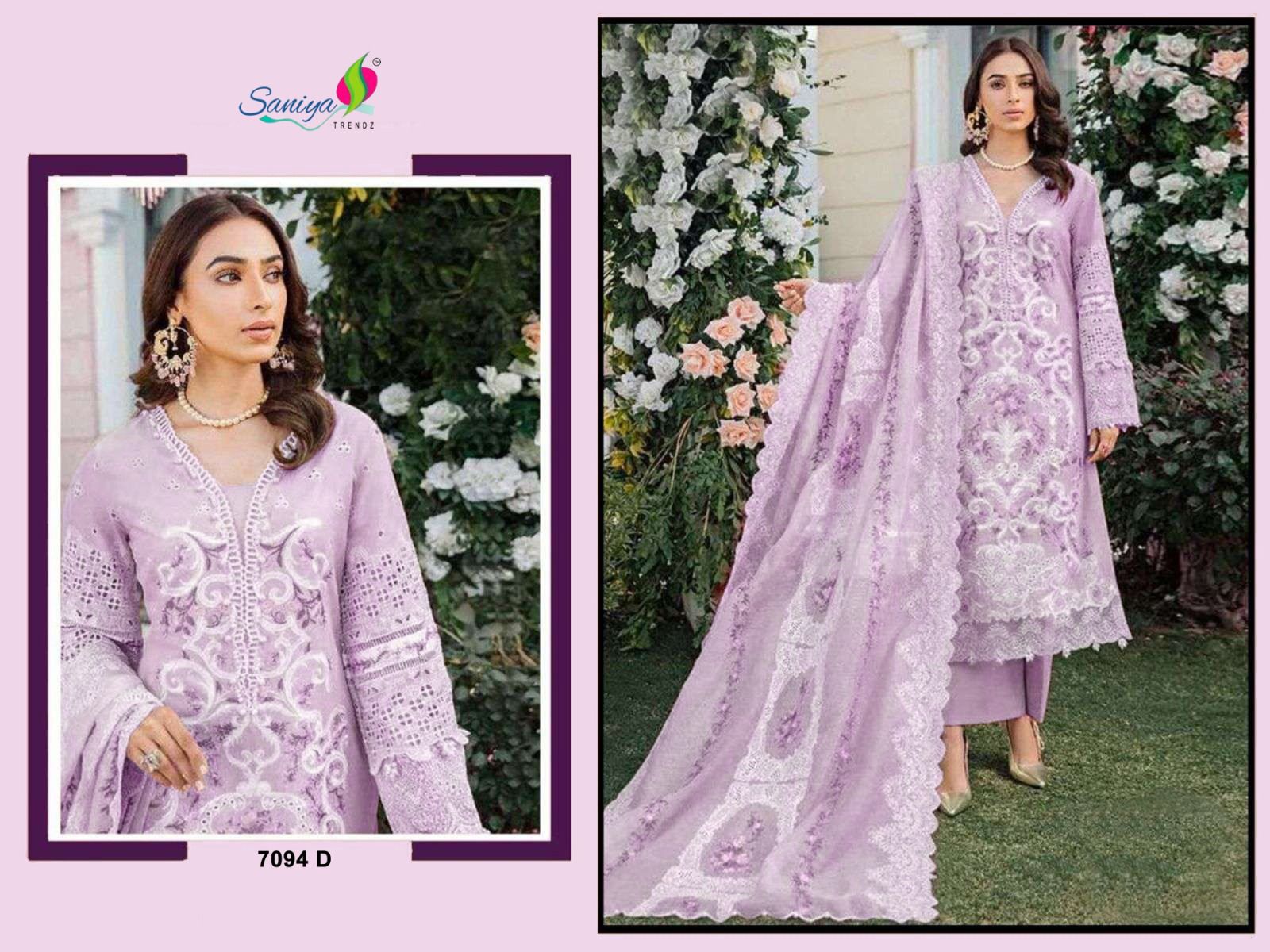 Design 7094 Saniya Trendz Cotton Pakistani Salwar Suits Wholesale