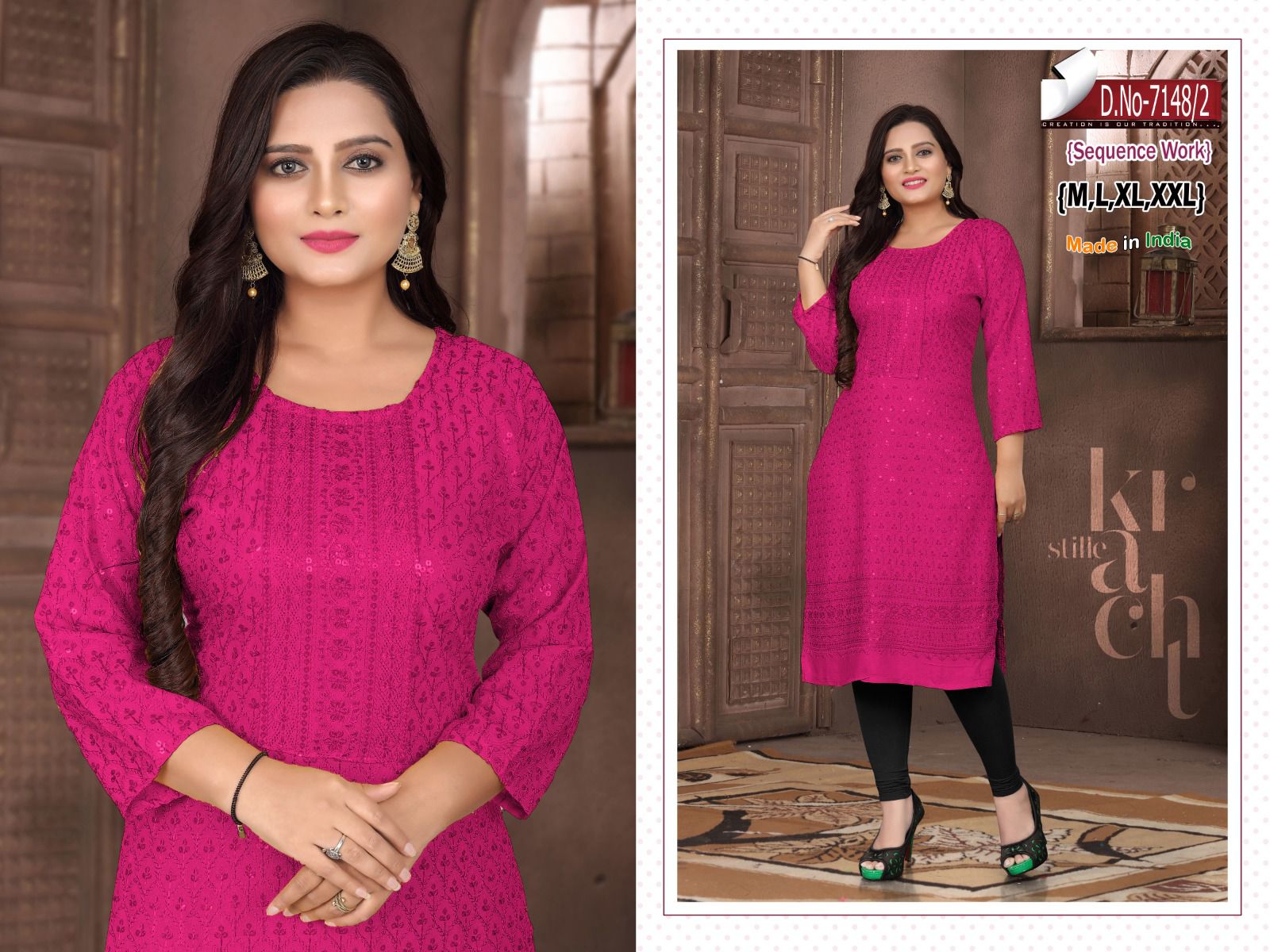 Design 7148 Ayg Knee Length Kurtis Supplier Ahmedabad