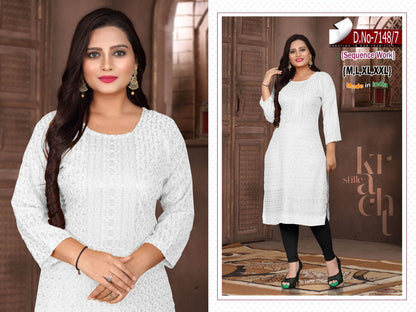 Design 7148 Ayg Knee Length Kurtis Supplier Ahmedabad