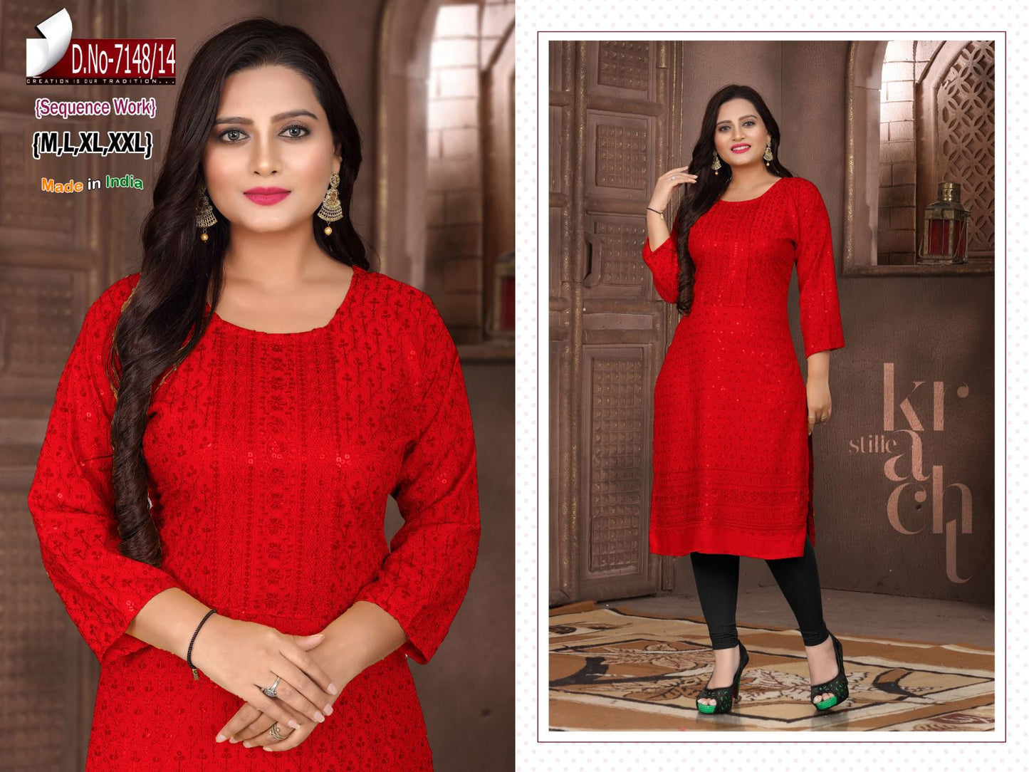 Design 7148 Ayg Knee Length Kurtis Supplier Ahmedabad