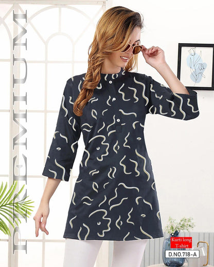 Design 718 Kavyansika Hosiery Short Kurtis Supplier India