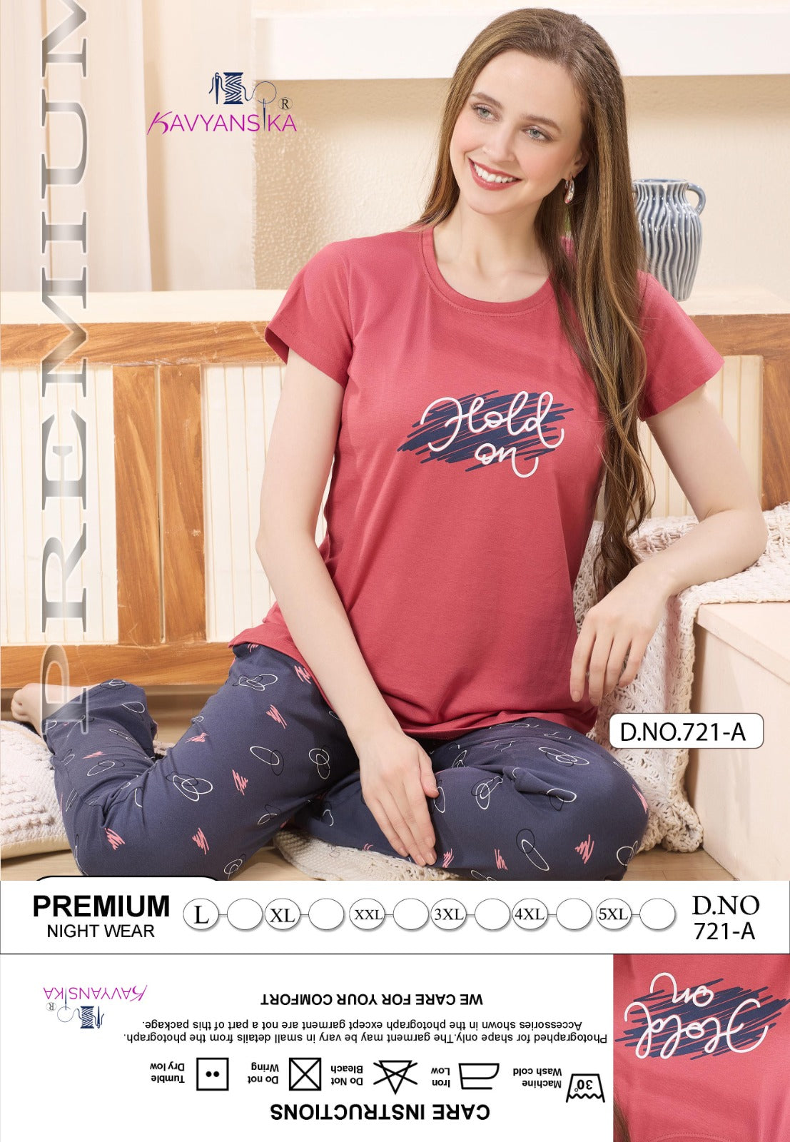 Design 721 Kavyansika Hosiery Cotton Pyjama Night Suits Supplier Gujarat