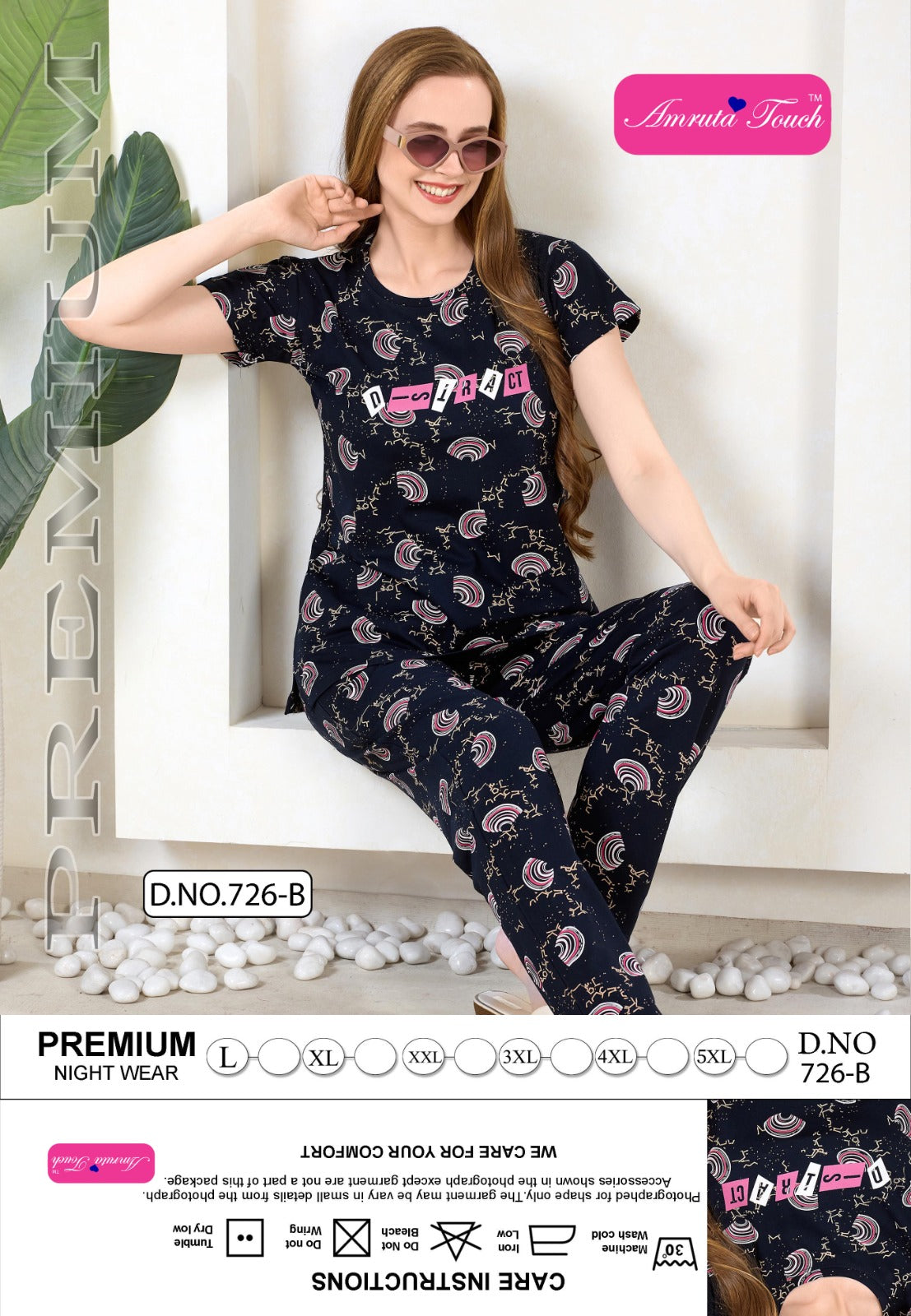 Design 726 Kavyansika Hosiery Cotton Pyjama Night Suits Supplier