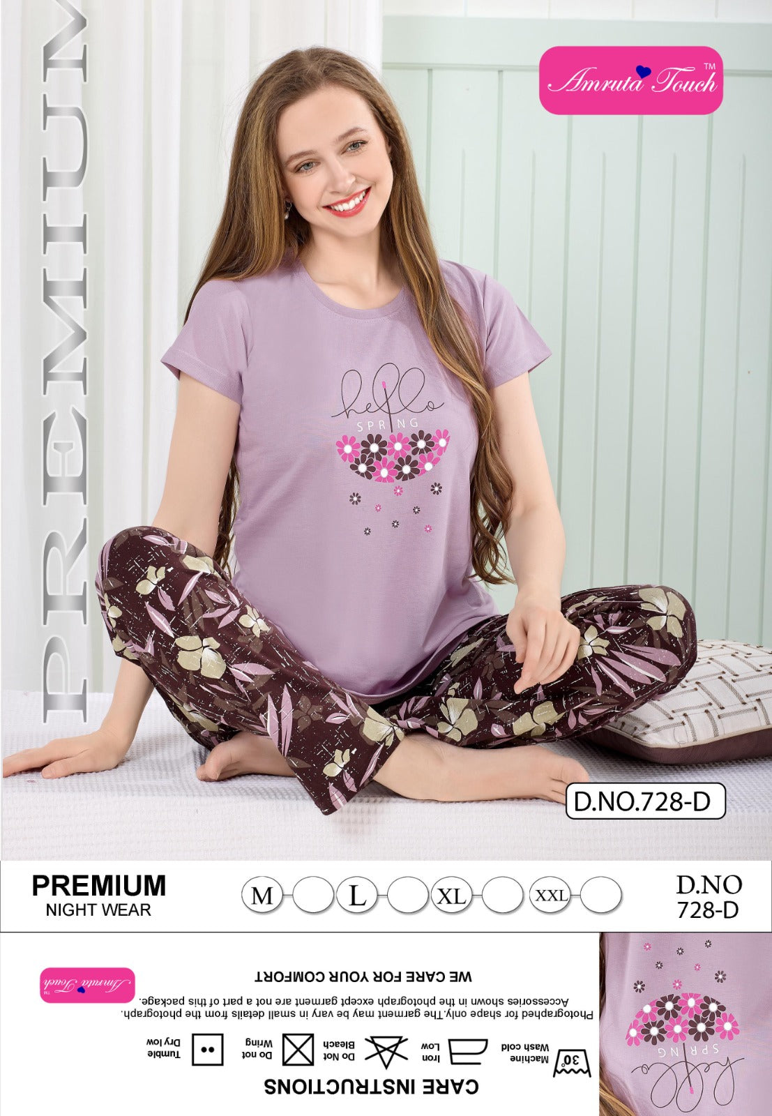 Design 728 Kavyansika Hosiery Cotton Pyjama Night Suits Wholesaler Ahmedabad