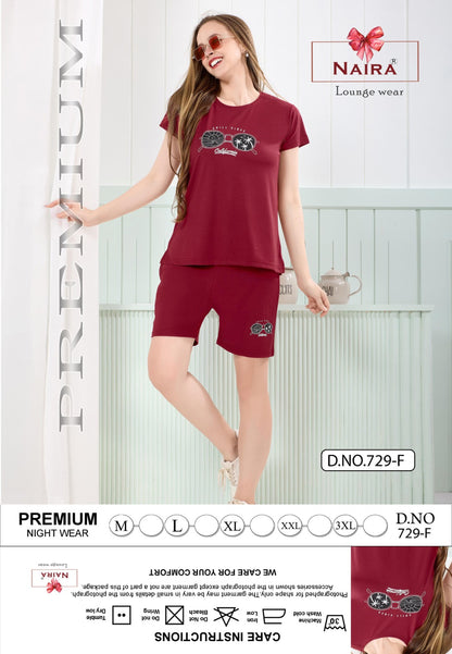 Design 729 Kavyansika Tencil Shorts Night Suits Wholesaler India