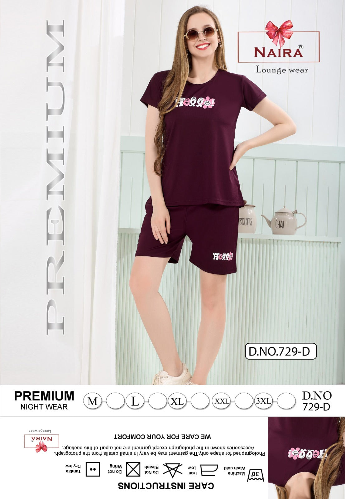 Design 729 Kavyansika Tencil Shorts Night Suits Wholesaler India