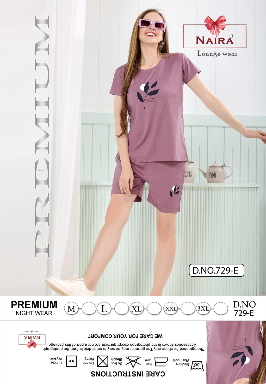 Design 729 Kavyansika Tencil Shorts Night Suits Wholesaler India