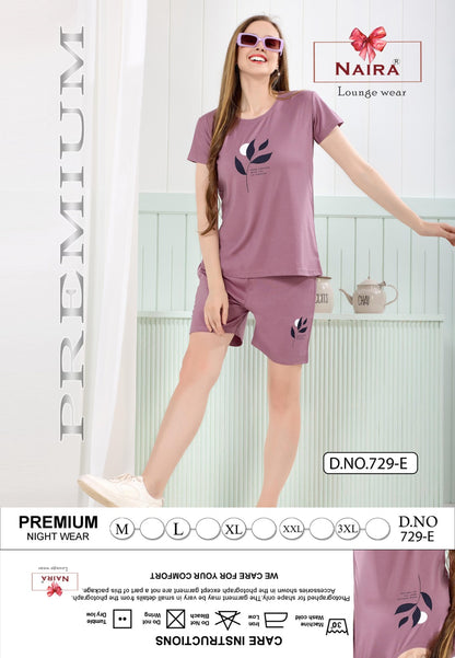 Design 729 Kavyansika Tencil Shorts Night Suits Wholesaler India