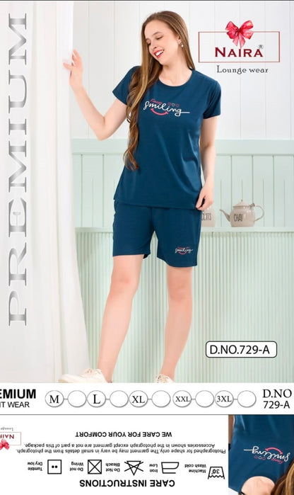 Design 729 Kavyansika Tencil Shorts Night Suits Wholesaler India