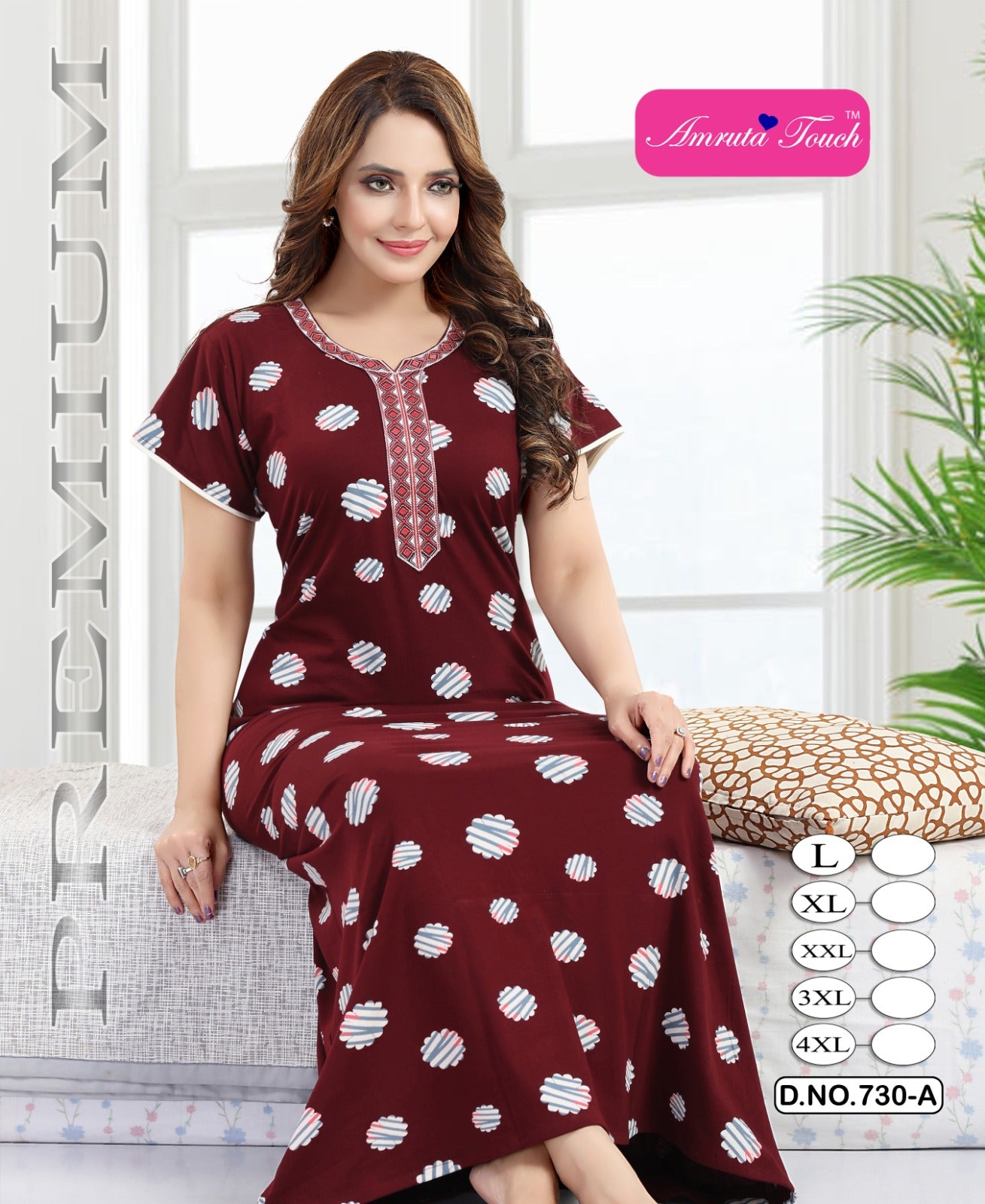 Design 730 Kavyansika Cotton Night Gowns Exporter Ahmedabad
