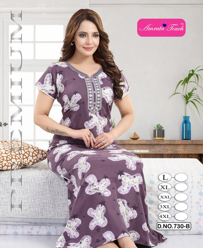 Design 730 Kavyansika Cotton Night Gowns Exporter Ahmedabad