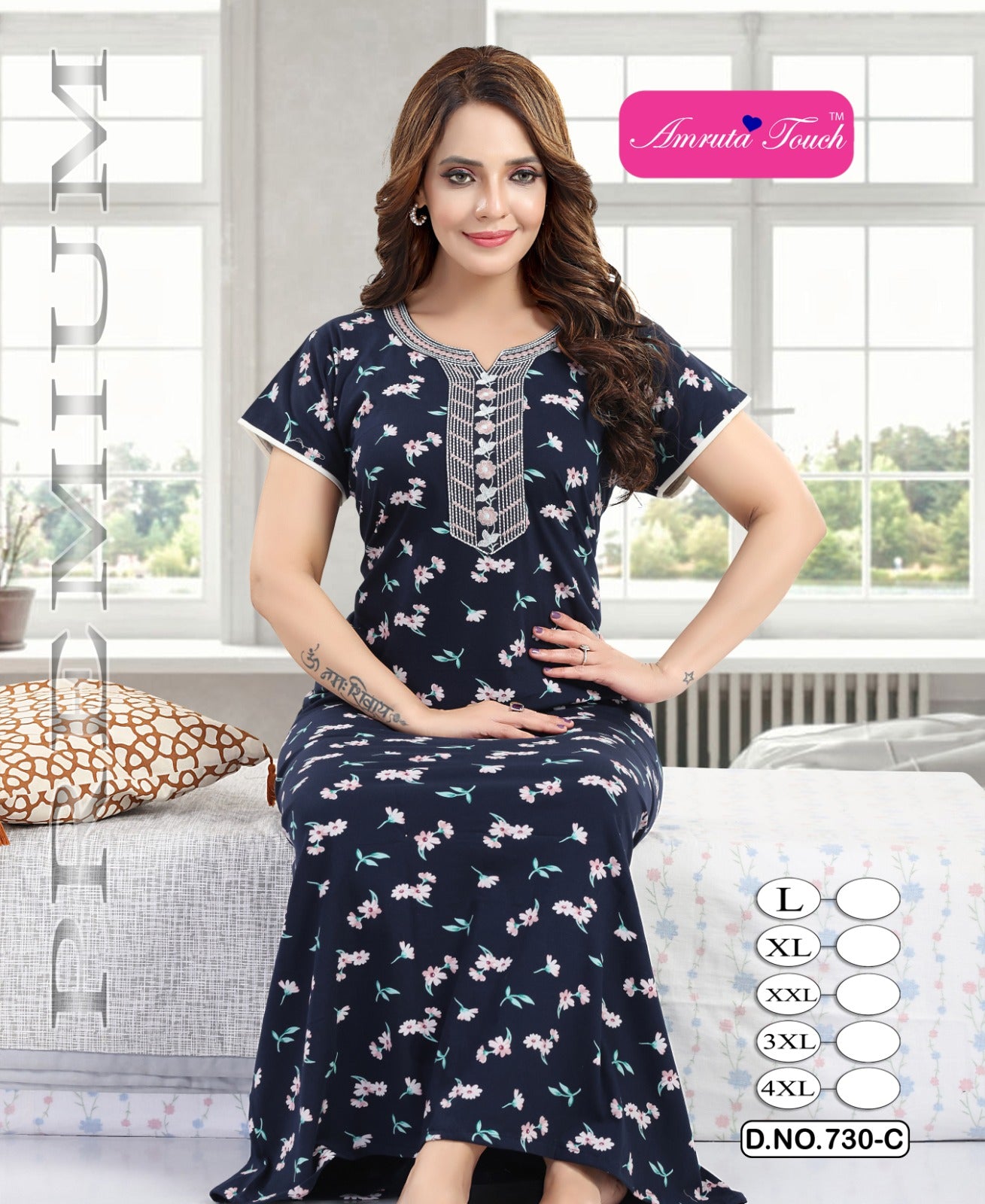 Design 730 Kavyansika Cotton Night Gowns Exporter Ahmedabad