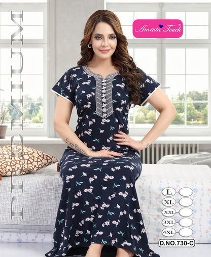 Design 730 Kavyansika Cotton Night Gowns Exporter Ahmedabad