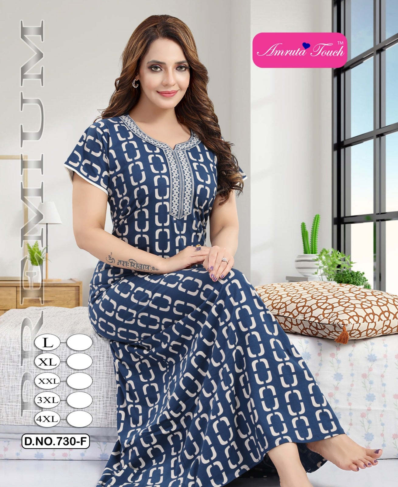 Design 730 Kavyansika Cotton Night Gowns Exporter Ahmedabad