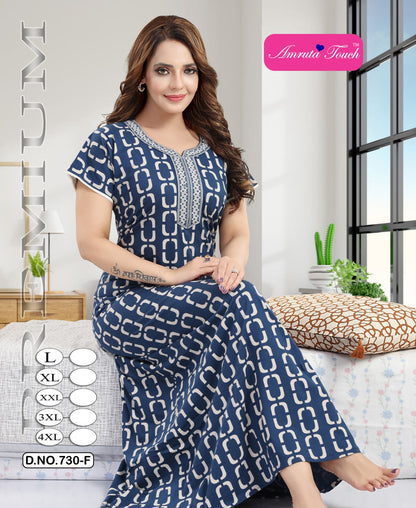 Design 730 Kavyansika Cotton Night Gowns Exporter Ahmedabad