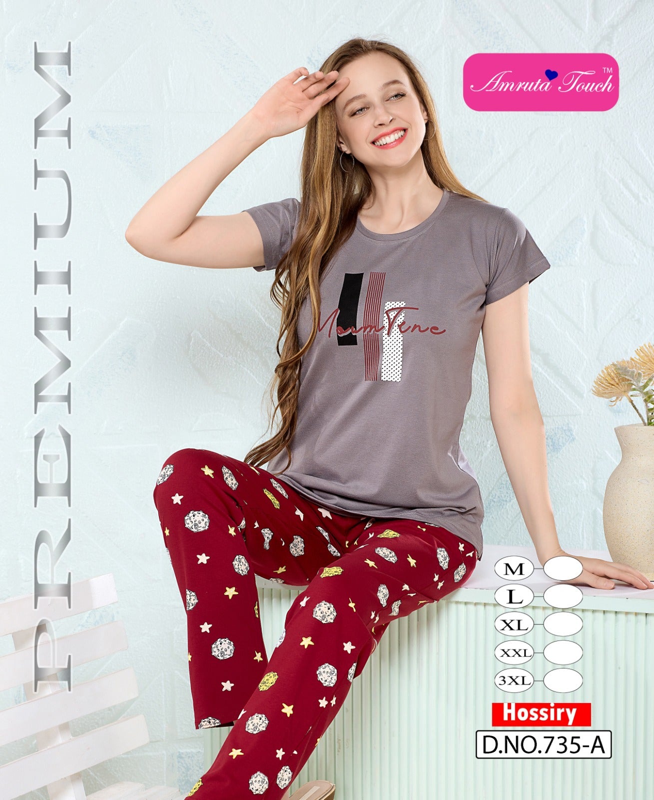 Design 735 Kavyansika Hosiery Cotton Pyjama Night Suits Exporter Gujarat